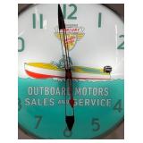 CLOSEUP VIEW CONTERMPORARY CLOCK W/BOAT 