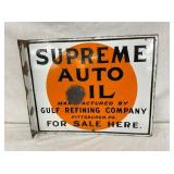 PORC. SUPREME AUTO OIL FLANGE SIGN