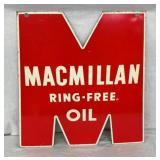 DIECUT MACMILLAN RING FREE OIL SIGN