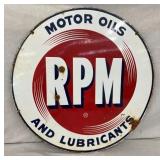 28IN PORC. DS RPM MOTOR OIL SIGN