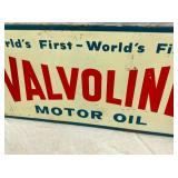 EMB. VALVOLINE MOTOR OIL SIGN 69X34