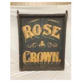 1809 HAND PAINTED ROSE & CROWN SIGN