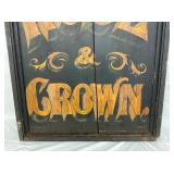 1809 HAND PAINTED ROSE & CROWN SIGN