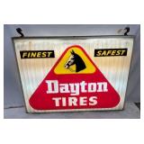 EMB. PLASTIC DAYTON TIRES LIGHTUP SIGN