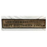 WOODEN FOLEY ELECTRAKEEN SYSTEM SIGN