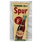 VERTICAL EMB. SPUR SIGN W/ BOTTLE