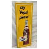 1969 VERTICAL EMB. SAY PEPSI PLEASE SIGN