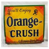 EMB. ORANGE CRUSH SIGN W/ CRUSHY 20X20