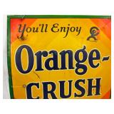 EMB. ORANGE CRUSH SIGN W/ CRUSHY 20X20