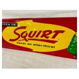 1958 EMB. SQUIRT SIGN 27X9