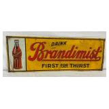 1928 EMB. TIN BRANDIMIST SIGN 28X10
