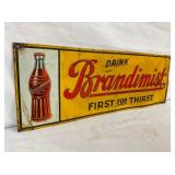1928 EMB. TIN BRANDIMIST SIGN 28X10