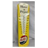 1957 EMB. PEPSI COLA THERM. W/ CAP 7X27