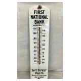 PORC. FIRST NATIONAL BANK THERMOMETER