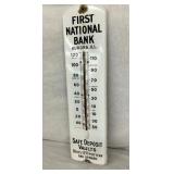 PORC. FIRST NATIONAL BANK THERMOMETER