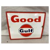EARLY GOOD GULF PUMP PLATE 11X9