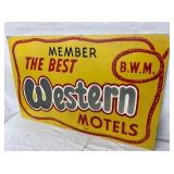 WESTERN MOTELS MEMBER SIGN 33X21
