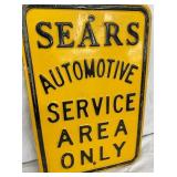 EMB. SEARS AUTOMOTIVE AREA SIGN 12X18
