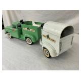 TONKA TRUCK AND HORSE TRAILER W/ HORSES