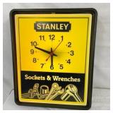 14X18 STANLEY DEALER CLOCK PLASTIC CLOCK