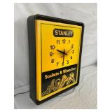 14X18 STANLEY DEALER CLOCK PLASTIC CLOCK