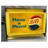 EMB. LIGHTUP PEPSI COLA SIGN