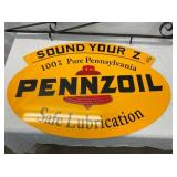 PENNZOIL SWINGER SIGN W/ BRACKET 31X21