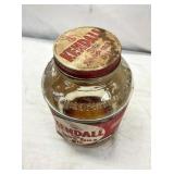 GLASS KENDALL MOTOR OIL JAR