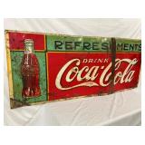 COKE REFESHMENTS COKE SIGN 72X29