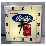 PURITY MILK PLASTIC CLOCK 16X16