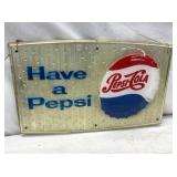 EMB.PEPSI COLA SIGN 13 1/2X8 1/2