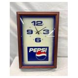 LIGHTPU PEPSI COLA CLOCK 14X20