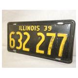 1939 ILLINOIS LIC. TAG