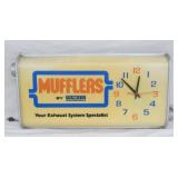MUFFLERS LIGHTUP DEALER CLOCK 29IN