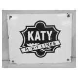 KATY M-K-T LINES PORC. SIGN 10X8