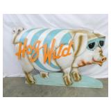METAL HOG WILD STORE DISPLAY SIGN