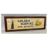 FRAMED GOLDEN SCEPTRE SIGN 28X9