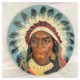 20IN EARLY EMB. NATIVE AMERICANA SIGN