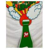 1969 UNCOLA 7-UP DIE CUT SIGN 