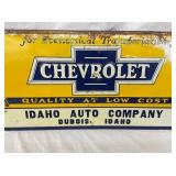 IDAHO AUTO CO. CHEVROLET SIGN 