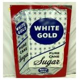 PORC. WHITE GOLD SUGAR SIGN 