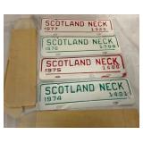 OLD STOCK 74-77 SCOTLAND NECK CITY TAGS