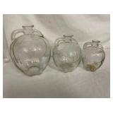 SET 3 WHITE HOUSE APPLE JARS