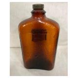 EARLY AMBER SPIDER BOTTLE