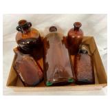 VARIOUS EARLY AMBER STORE BOTTLES