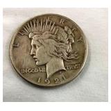 RARE 1921 PEACE SILVER DOLLAR