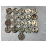 21 WALKING LIBERTY HALVES