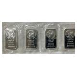 4 SUNSHINE MINT SEALED SILVER BARS
