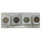 4 1917 WALKING LIBERTY HALVES
