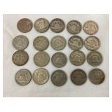 (20) SILVER FRANKLIN HALVES